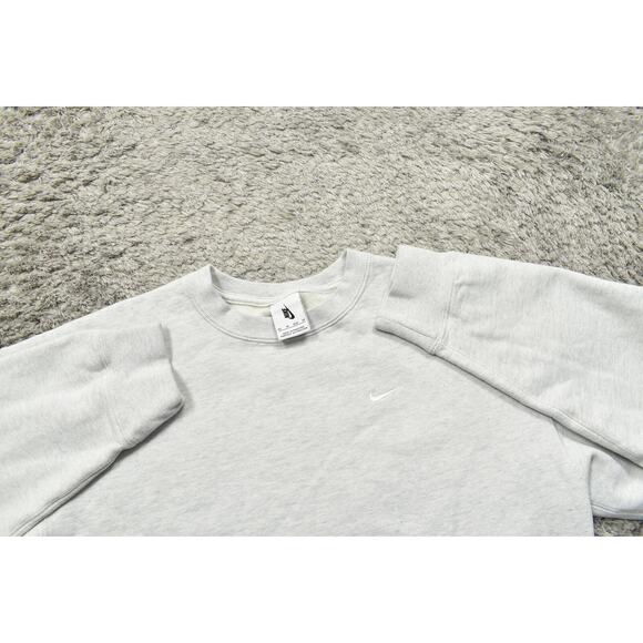 Nike Men's XS Gray Cotton Pullover Sweater - Swoosh Heavy Quality - Picture 6 of 8